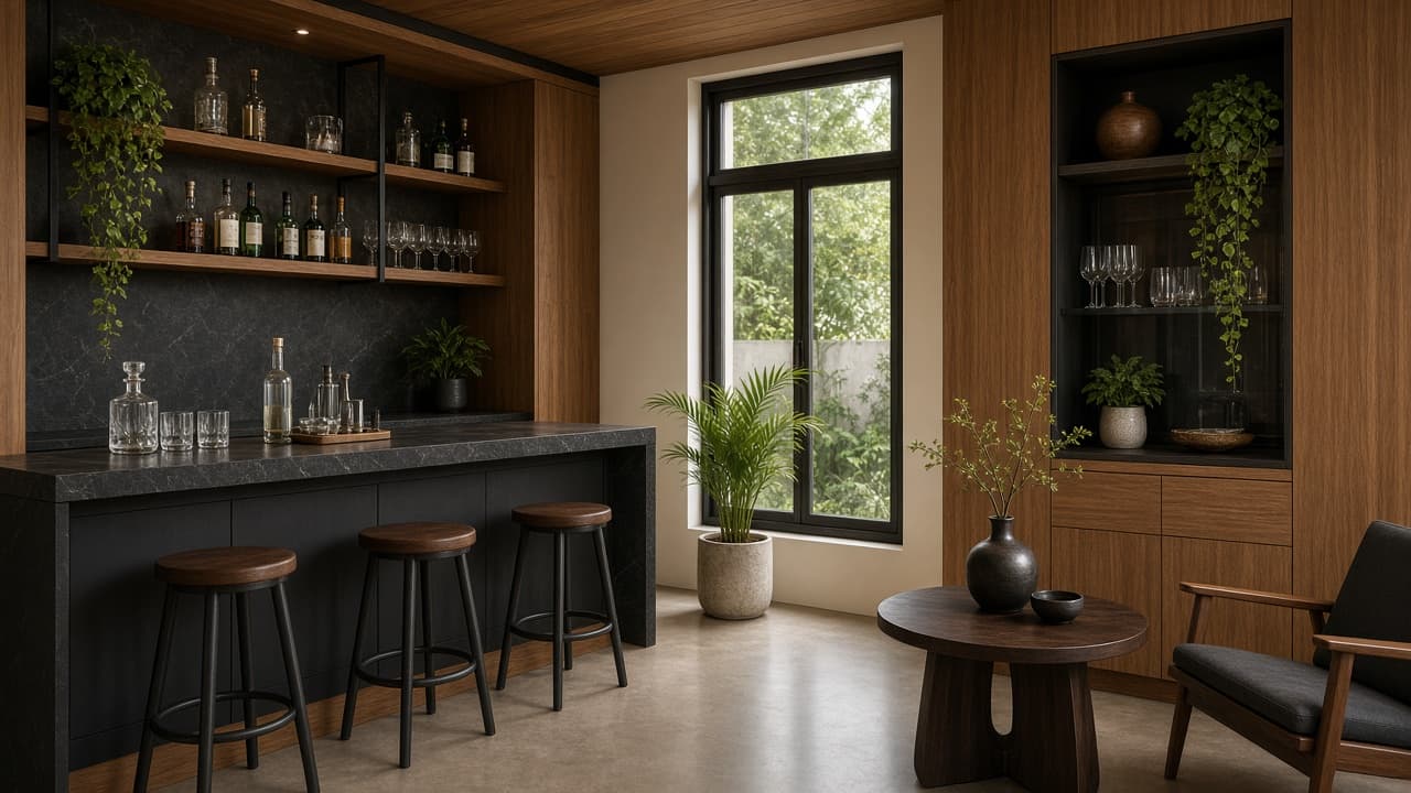Sudut Bar Rumah fotorealistik
