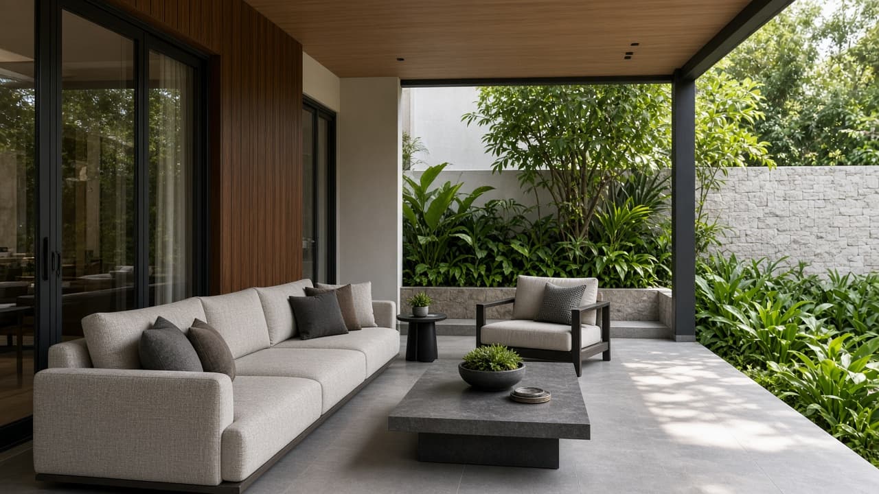 Renovasi Area Outdoor fotorealistik