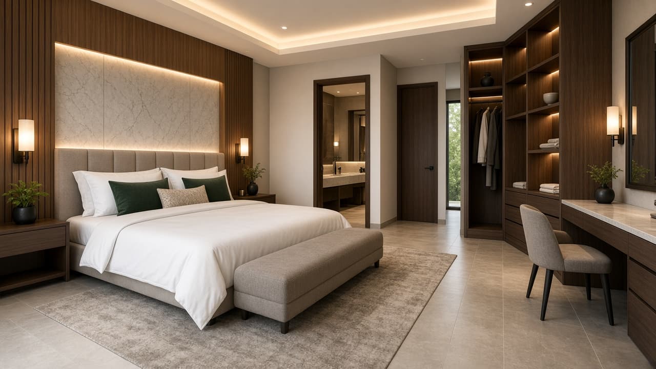Kamar Utama Lengkap fotorealistik
