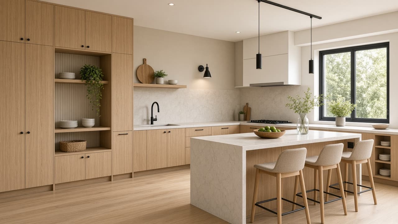Dapur Terang Skandinavia fotorealistik